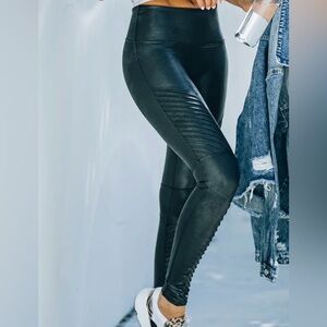 SPANX faux leather moto leggings